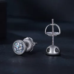 Pandora Styl Ramkowane Kolczyki ze szlifowanym Moissanite - MSE026