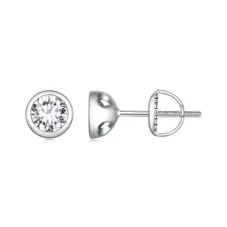 Pandora Styl Ramkowane Kolczyki ze szlifowanym Moissanite - MSE026