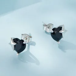 Pandora Styl Retro Serce Kolczyki Sztyfty - SCE1654