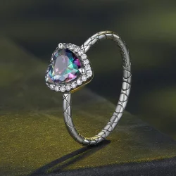 Pandora Styl Retro Serce Pierścionek - BSR481