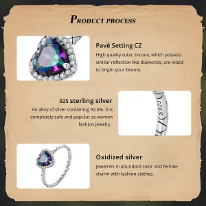 Pandora Styl Retro Serce Pierścionek - BSR481