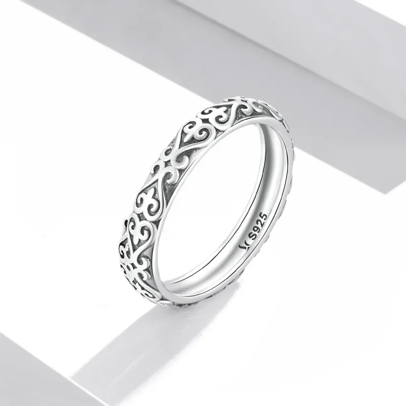 (zdjęcie do) Pandora styl Retro Wytłoczony Wzór Pierścionek - SCR776 - Wyświetl 2