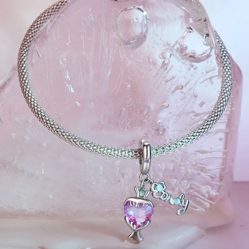 (zdjęcie do) Pandora Styl Różowy Candy Dangle - SCC2640 - Wyświetl 2