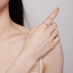 Pandora Styl Serce Pierścień na Łańcuszku - BSR410