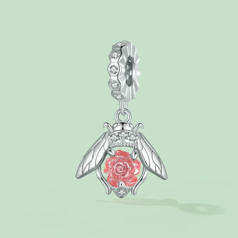 (zdjęcie do) Pandora Styl Światłoczuły Wisiorek z Pszczołą i Różą - SCC2598 - Wyświetl 3