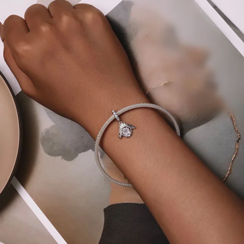 (zdjęcie do) Pandora Styl Światłoczuły Wisiorek z Pszczołą i Różą - SCC2598 - Wyświetl 7