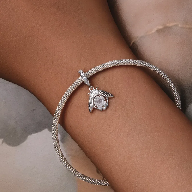 (zdjęcie do) Pandora Styl Światłoczuły Wisiorek z Pszczołą i Różą - SCC2598 - Wyświetl 9