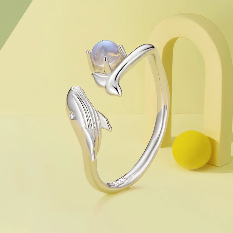 (zdjęcie do) Pandora Styl Wieloryb Otwarty Pierścionek - BSR473-E - Wyświetl 2