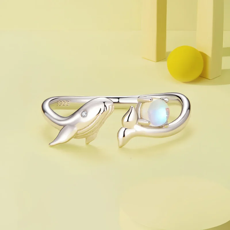 (zdjęcie do) Pandora Styl Wieloryb Otwarty Pierścionek - BSR473-E - Wyświetl 3