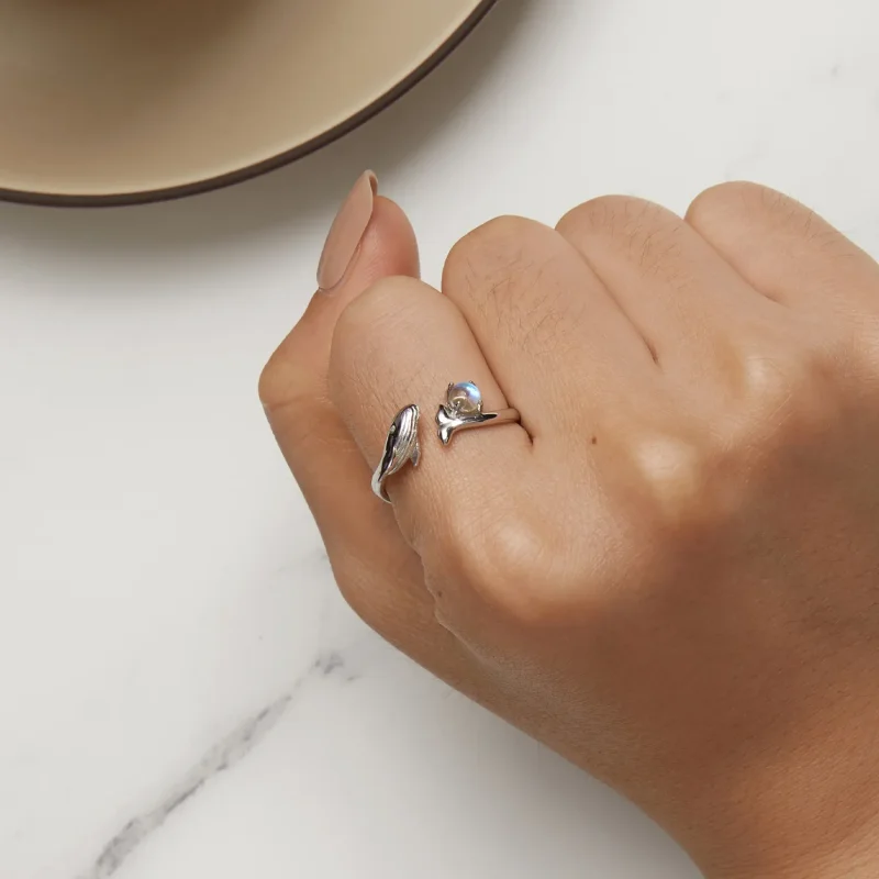 (zdjęcie do) Pandora Styl Wieloryb Otwarty Pierścionek - BSR473-E - Wyświetl 6