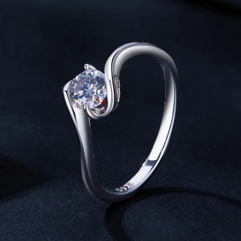 (zdjęcie do) Pandora Style 0.5Ct Pierścionek z moissanitem (Jeden certyfikat) - MSR040 - Wyświetl 2