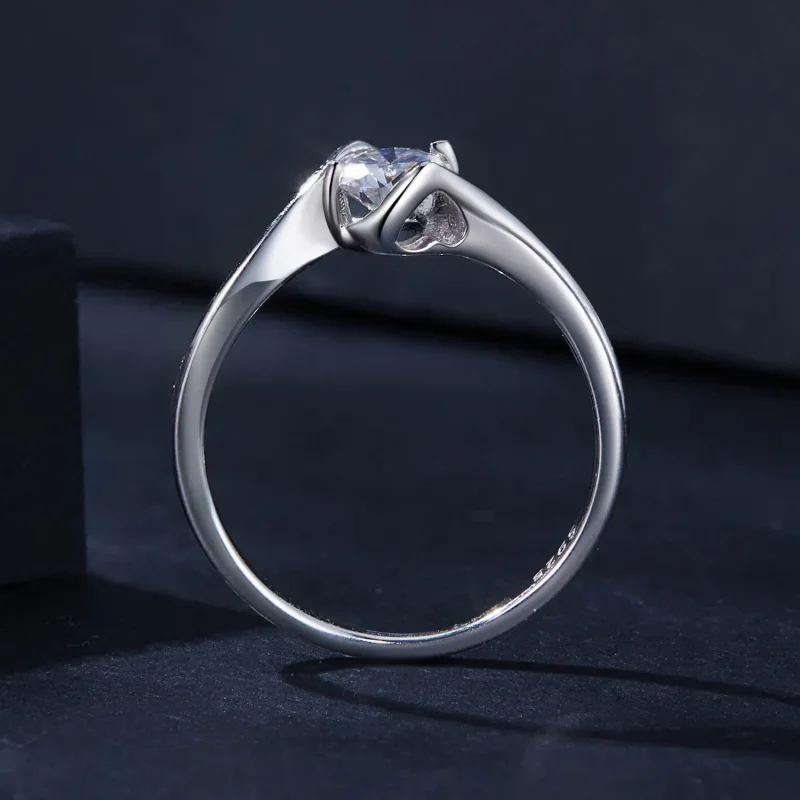 (zdjęcie do) Pandora Style 0.5Ct Pierścionek z moissanitem (Jeden certyfikat) - MSR040 - Wyświetl 3