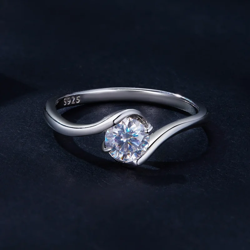 (zdjęcie do) Pandora Style 0.5Ct Pierścionek z moissanitem (Jeden certyfikat) - MSR040 - Wyświetl 4