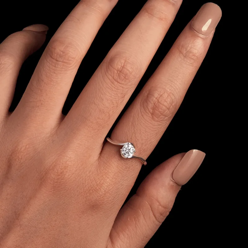 (zdjęcie do) Pandora Style 0.5Ct Pierścionek z moissanitem (Jeden certyfikat) - MSR040 - Wyświetl 5
