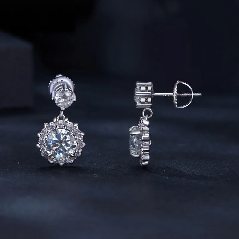 (zdjęcie do) Pandora Style 1 ct Kolczyki z brylantami Moissanite - MSE028 - Wyświetl 3