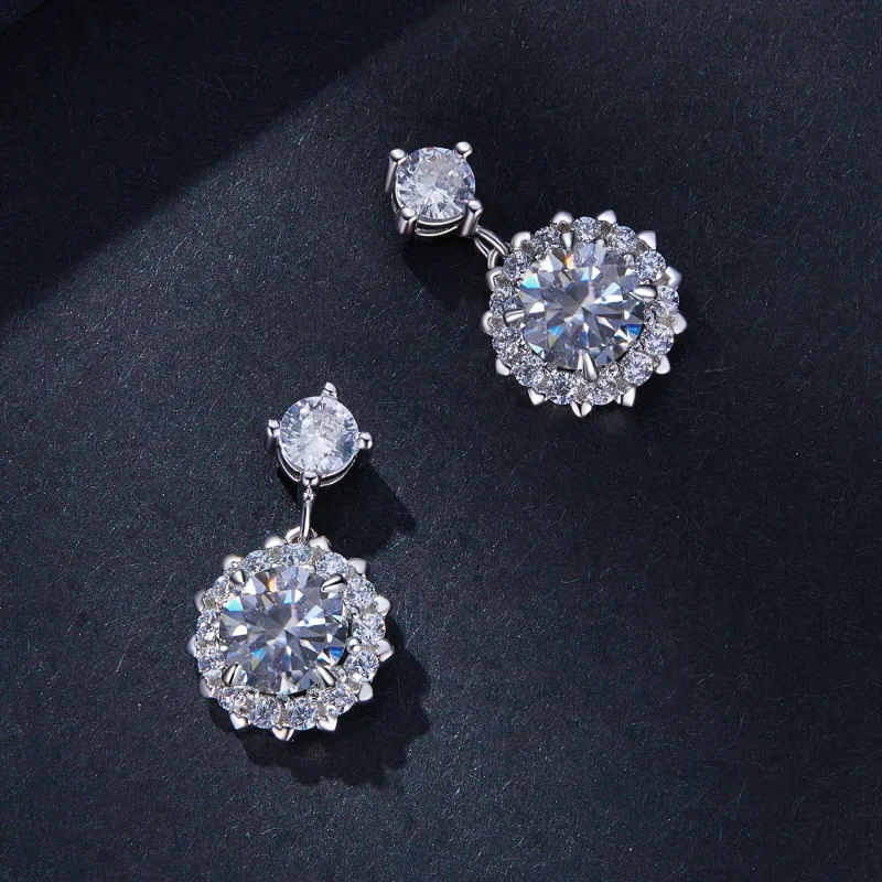 (zdjęcie do) Pandora Style 1 ct Kolczyki z brylantami Moissanite - MSE028 - Wyświetl 4