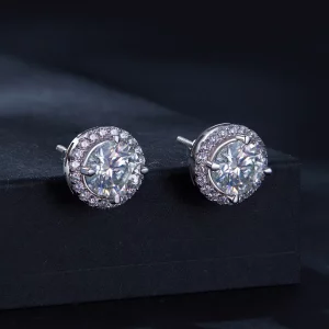 Pandora Style 1Ct Moissanite Studs Kolczyki (Dwa Certyfikaty) - MSE039