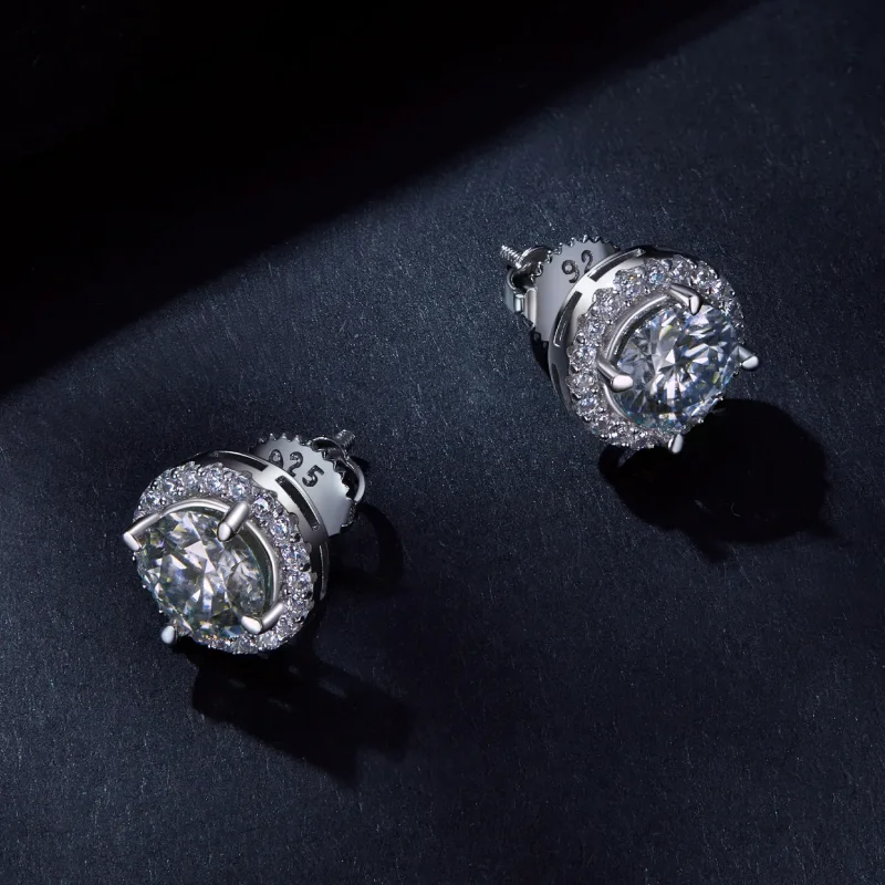 (zdjęcie do) Pandora Style 1Ct Moissanite Studs Kolczyki (Dwa Certyfikaty) - MSE039 - Wyświetl 3