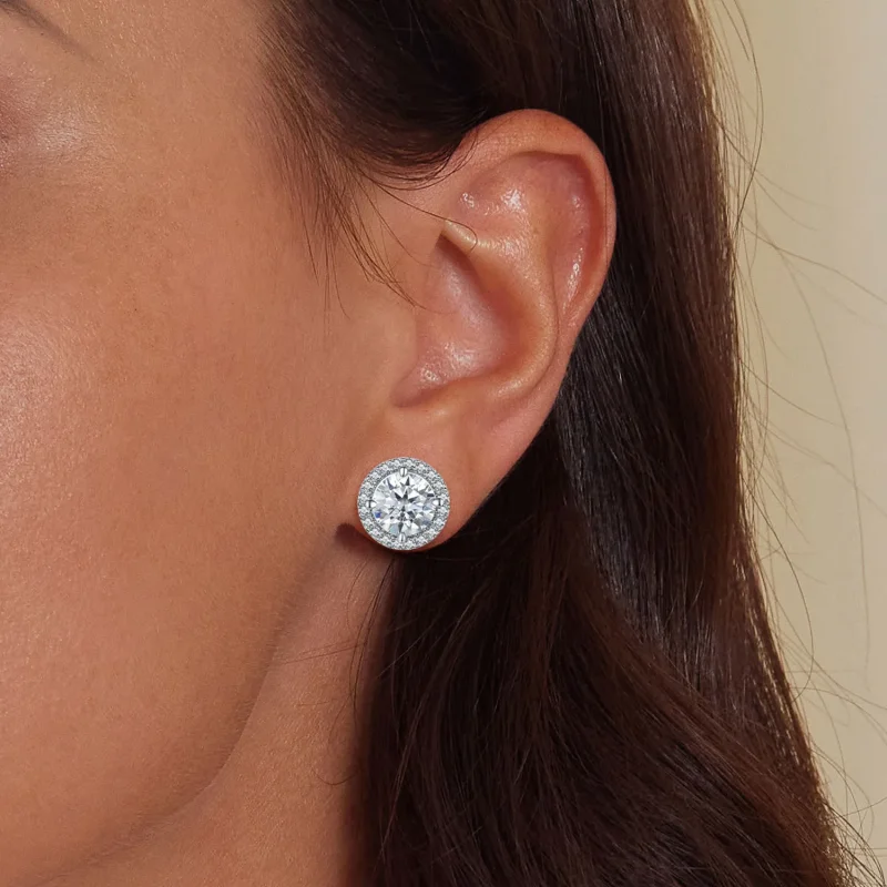 (zdjęcie do) Pandora Style 1Ct Moissanite Studs Kolczyki (Dwa Certyfikaty) - MSE039 - Wyświetl 5