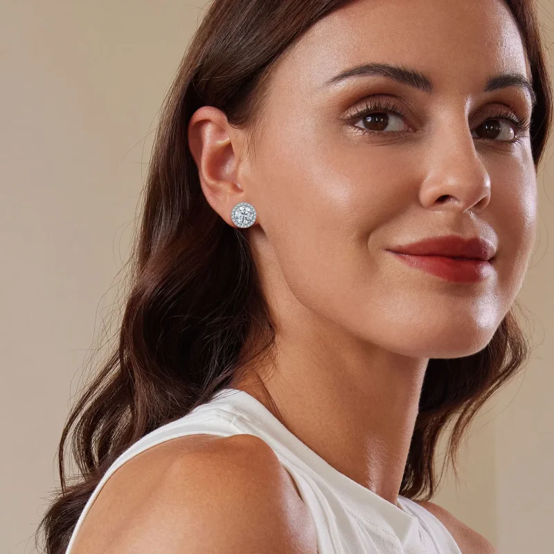 (zdjęcie do) Pandora Style 1Ct Moissanite Studs Kolczyki (Dwa Certyfikaty) - MSE039 - Wyświetl 6
