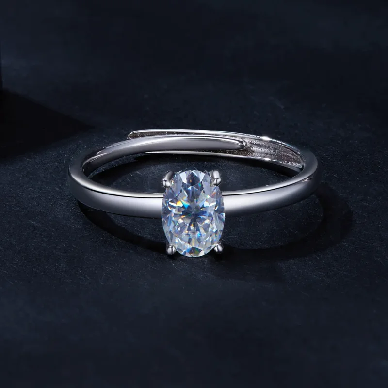 (zdjęcie do) Pandora Style 1ct Pierścien z brylantem moissanite w kształcie jajka (jedno cert - Wyświetl 3