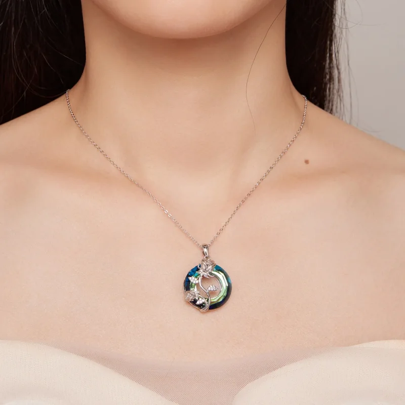 (zdjęcie do) Pandora Style Anioł Pierścień Różowy Naszyjnik - BSN313 - Wyświetl 6