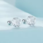 Pandora Style Białe Kolczyki z Cyrkoniami - SCE1646-L