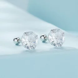 Pandora Style Białe Kolczyki z Cyrkoniami - SCE1646-L