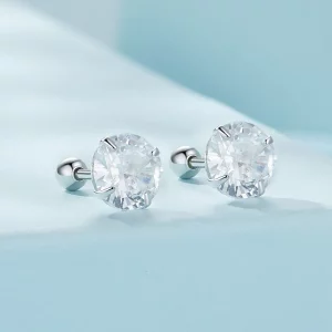 Pandora Style Białe Kolczyki z Cyrkoniami - SCE1646-L