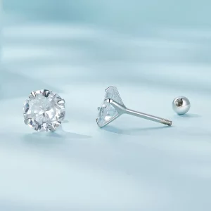 Pandora Style Białe Kolczyki z Cyrkoniami - SCE1646-L