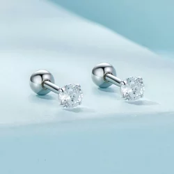 Pandora Style Białe kolczyki z cyrkoniami - SCE1646-S