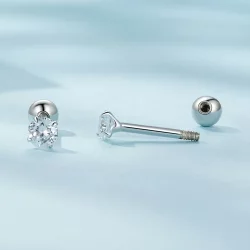 Pandora Style Białe kolczyki z cyrkoniami - SCE1646-S