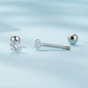 Pandora Style Białe kolczyki z cyrkoniami - SCE1646-S