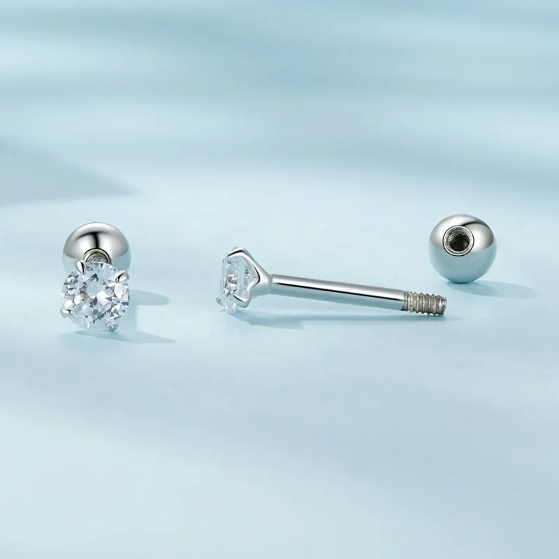 (zdjęcie do) Pandora Style Białe kolczyki z cyrkoniami - SCE1646-S - Wyświetl 4