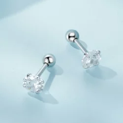 Pandora Style Białe Kolczyki ze Zirkonium Studs - SCE1646-M