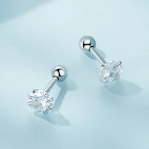 Pandora Style Białe Kolczyki ze Zirkonium Studs - SCE1646-M