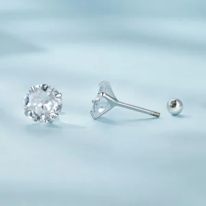 Pandora Style Białe Kolczyki ze Zirkonium Studs - SCE1646-M