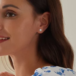 Pandora Style Białe Kolczyki ze Zirkonium Studs - SCE1646-M