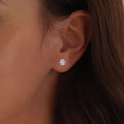 Pandora Style Białe Kolczyki ze Zirkonium Studs - SCE1646-M