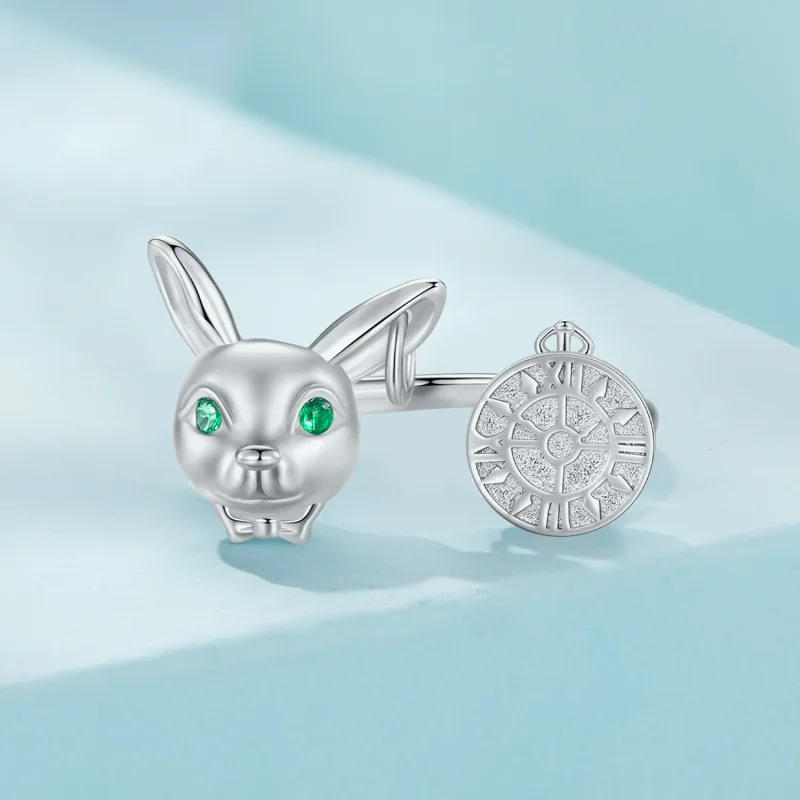 (zdjęcie do) Pandora Style Biały Królik Zegar Pierścionek - SCR948-E - Wyświetl 3