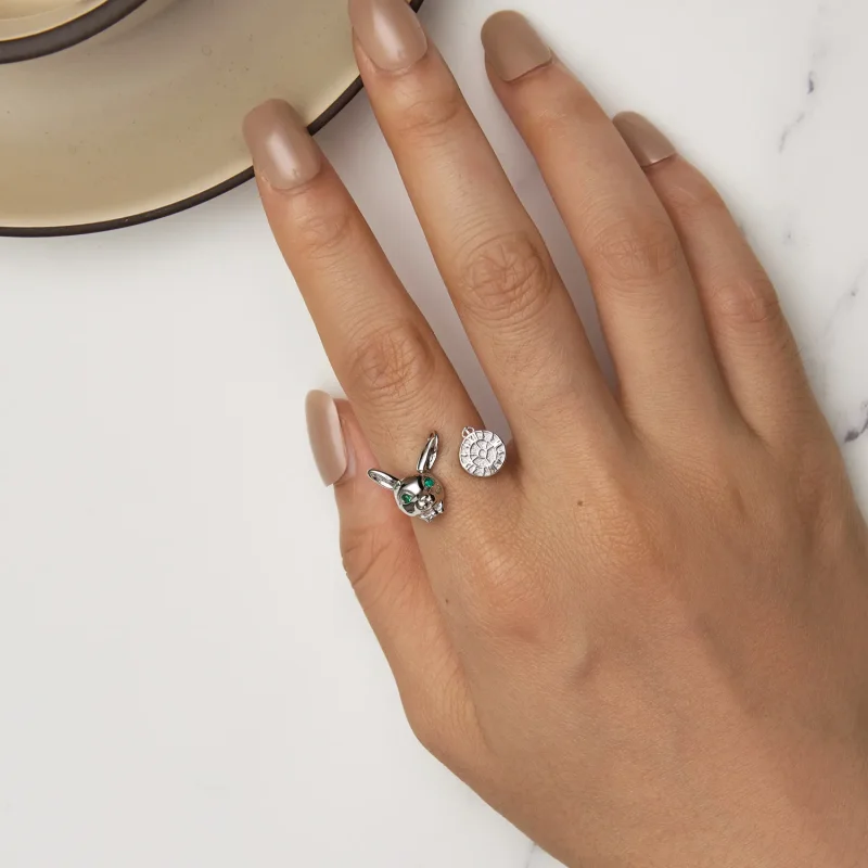 (zdjęcie do) Pandora Style Biały Królik Zegar Pierścionek - SCR948-E - Wyświetl 5