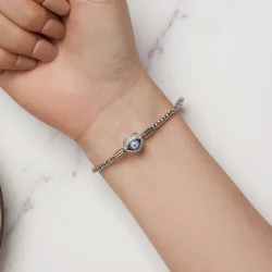 Pandora Style Bransoletka na łańcuszku z małą żarówką i Okiem Diabła - BSB141