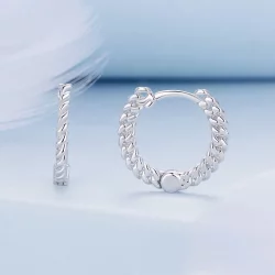 Pandora Style Chain Hoop Earrings to stylowe kolczyki w formie łańcuszka - BSE906