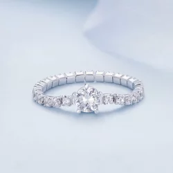 Pandora Style Chain Pięć Pazurków Zirconia Pierścień - BSR411