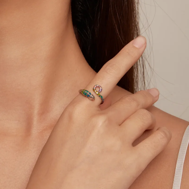 (zdjęcie do) Pandora Style Chameleon Otwarte Pierścień - BSR475-E - Wyświetl 5