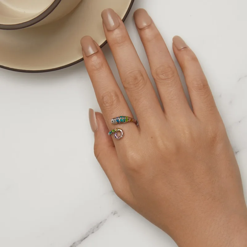 (zdjęcie do) Pandora Style Chameleon Otwarte Pierścień - BSR475-E - Wyświetl 6