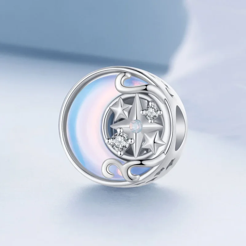 (zdjęcie do) Pandora Style Charm w kształcie Księżyca z Gwiazdą - BSC927 - Wyświetl 2