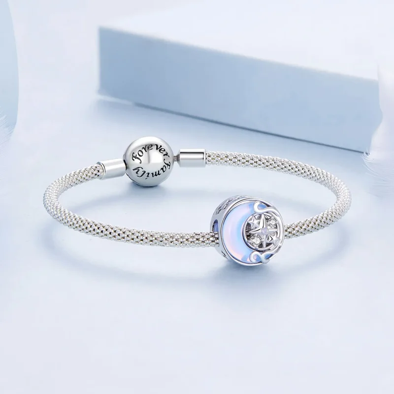 (zdjęcie do) Pandora Style Charm w kształcie Księżyca z Gwiazdą - BSC927 - Wyświetl 5