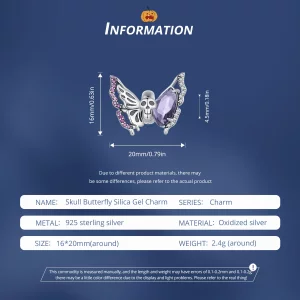 Pandora Style Charm z motywem motyla w kształcie szkieletu - BSC911