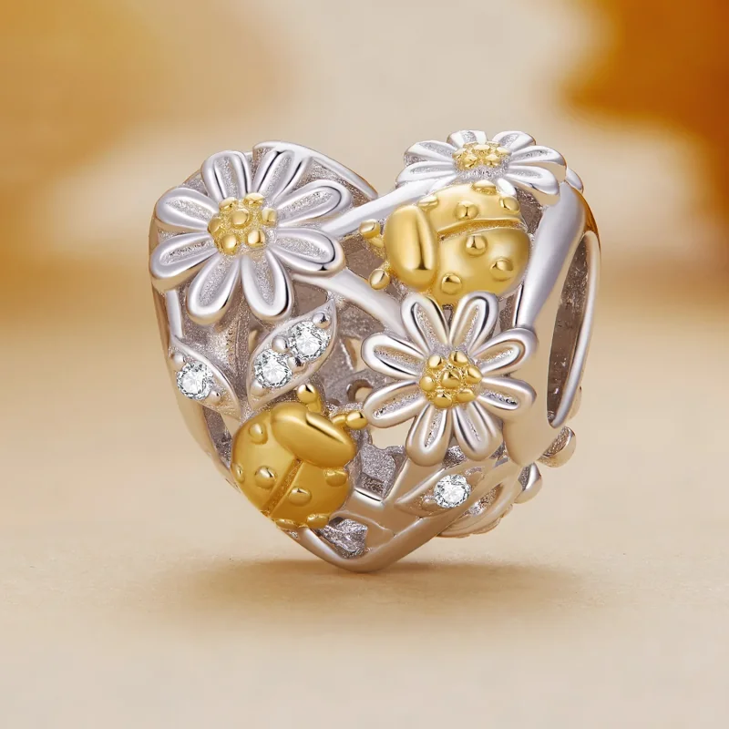 (zdjęcie do) Pandora Style Charm z motywem stokrotki i biedronki - BSC817 - Wyświetl 2
